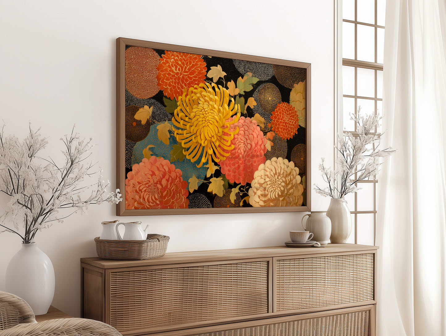 Chrysanthemums Dance In Golden Hour