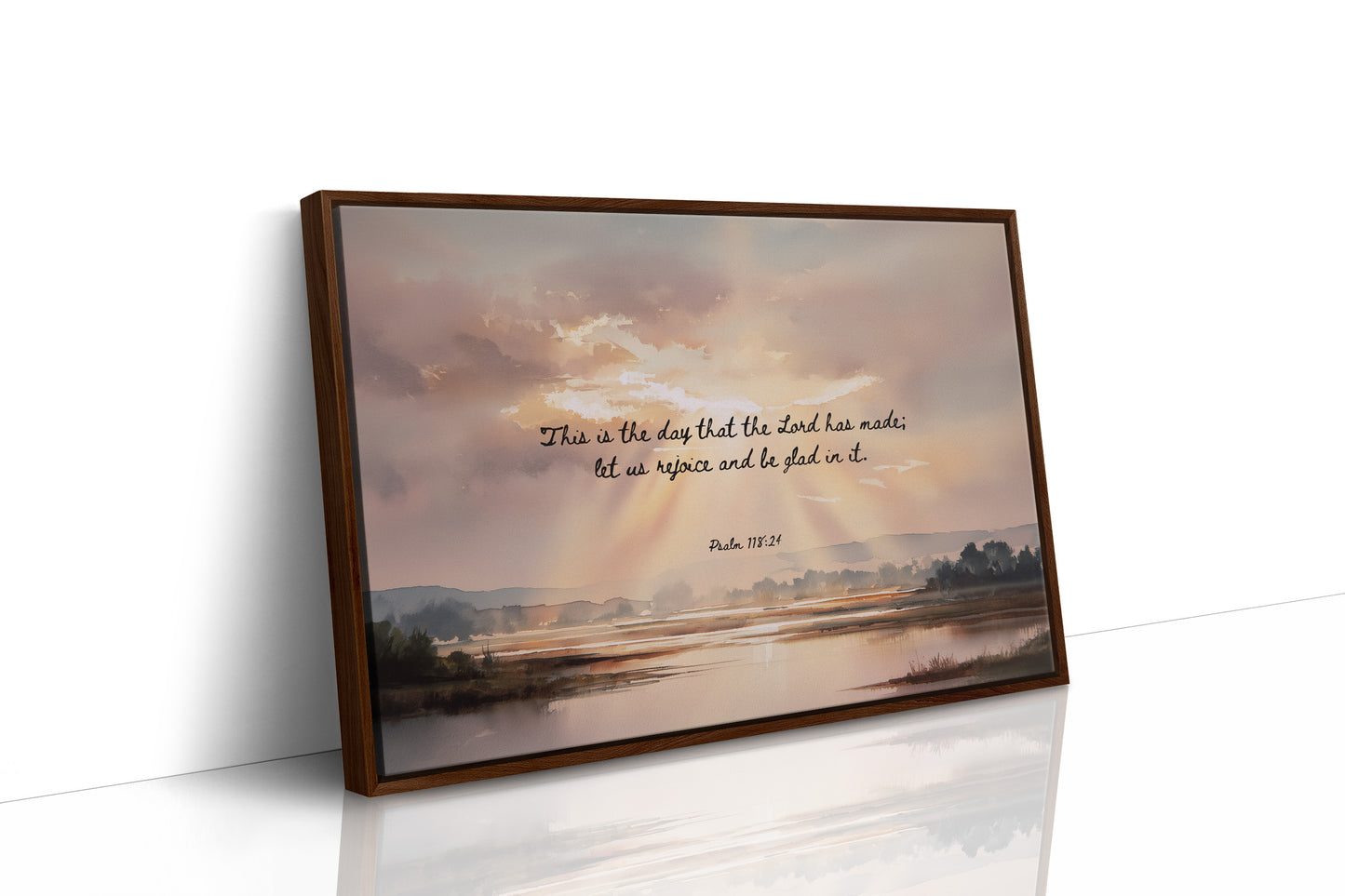 Scripture Glows Over Tranquil Waters