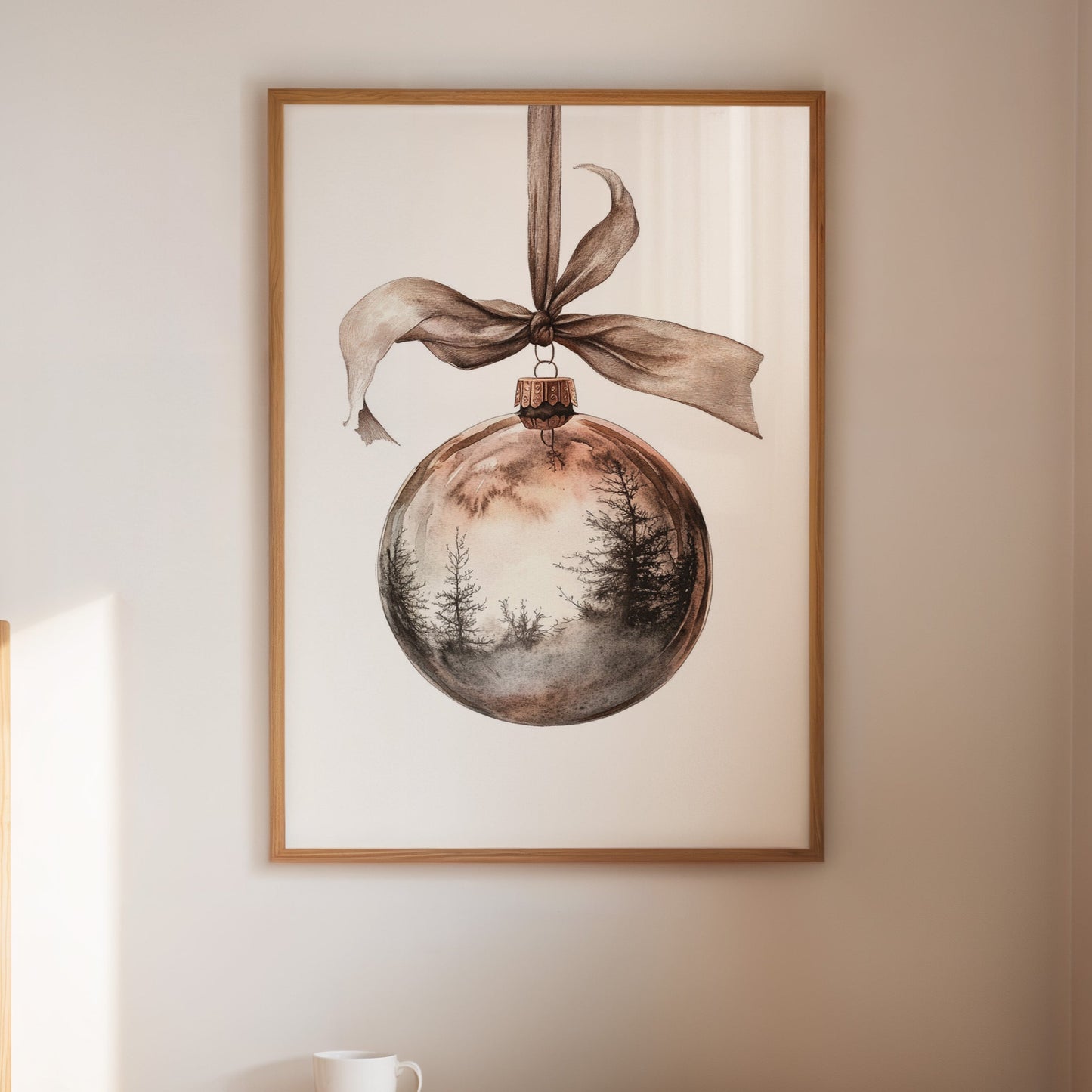 Rustic Forest Ornament Art Print - Woodland Holiday Decor - Gallery Canvas image 1