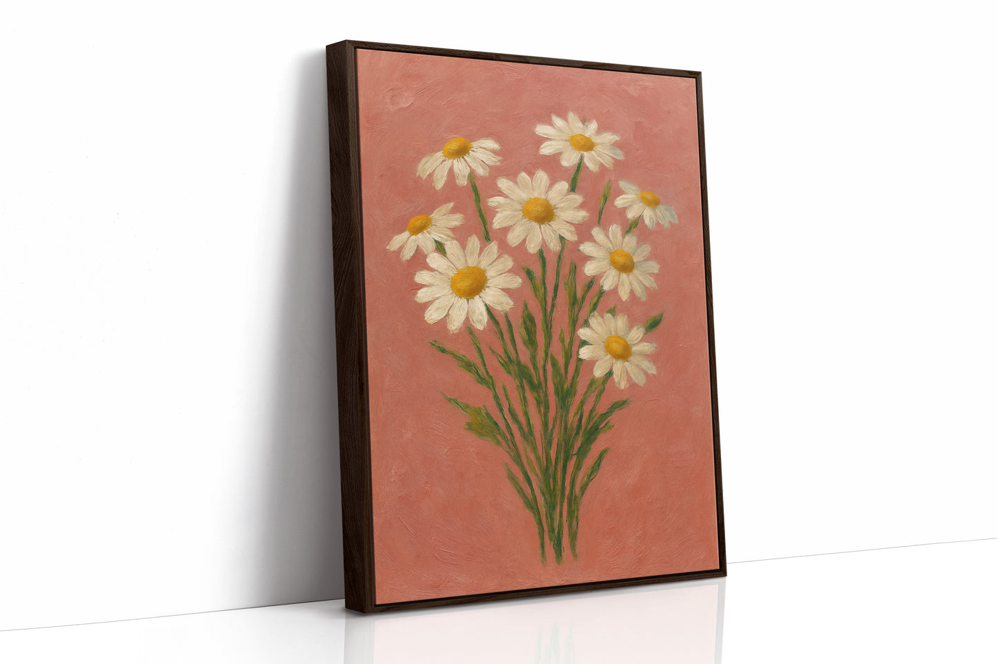 Wild Daisies on Blush Canvas
