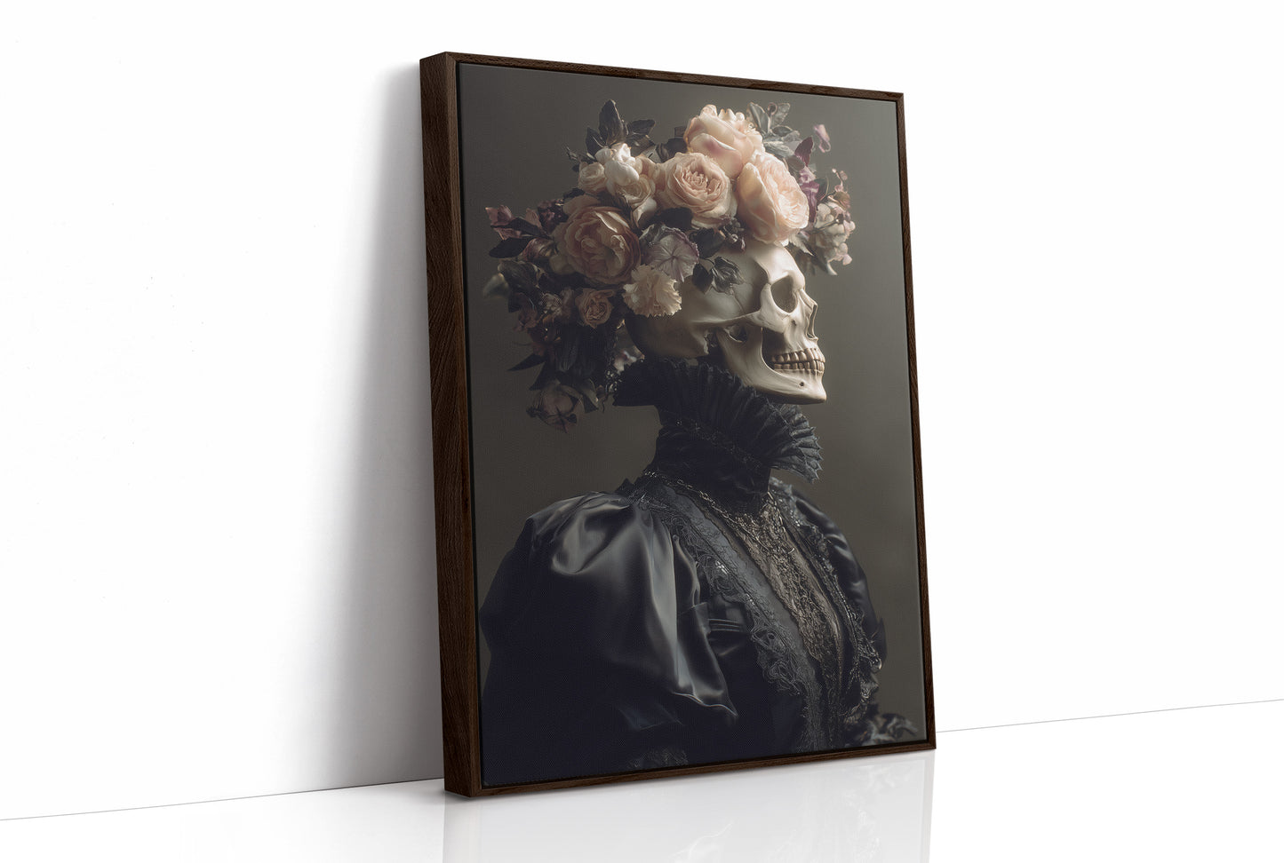 Blush Roses Crown Mortality's Frame