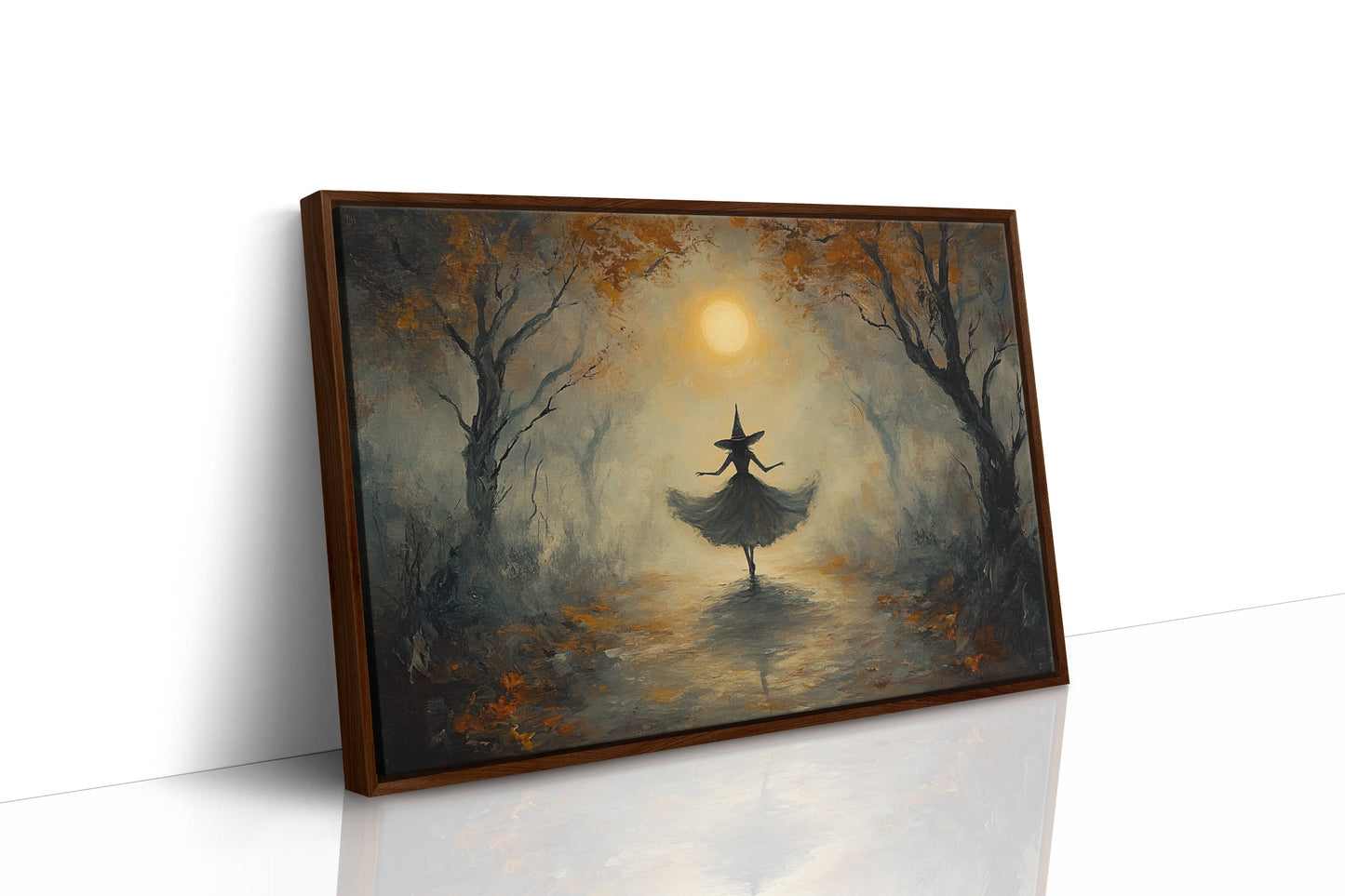 Moonlit Dance Through Autumn's Path