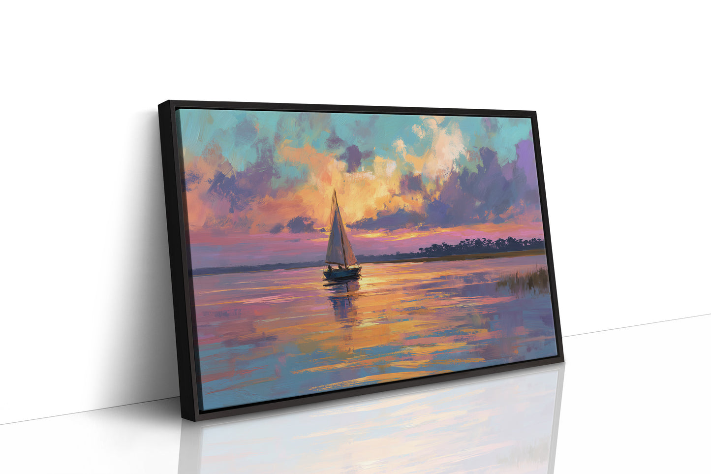 Sunset Voyage On Still Waters