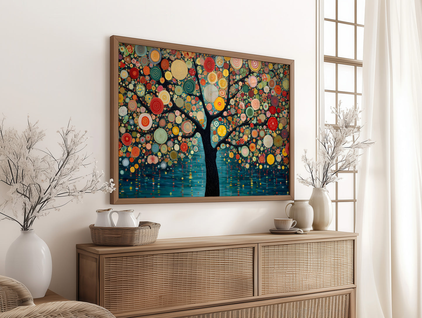 Circles Dance Through Teal Night