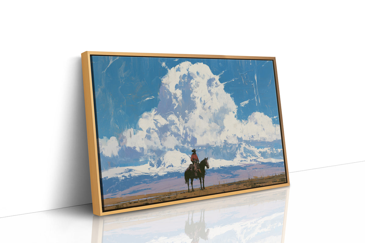 Rider Beneath Towering Clouds