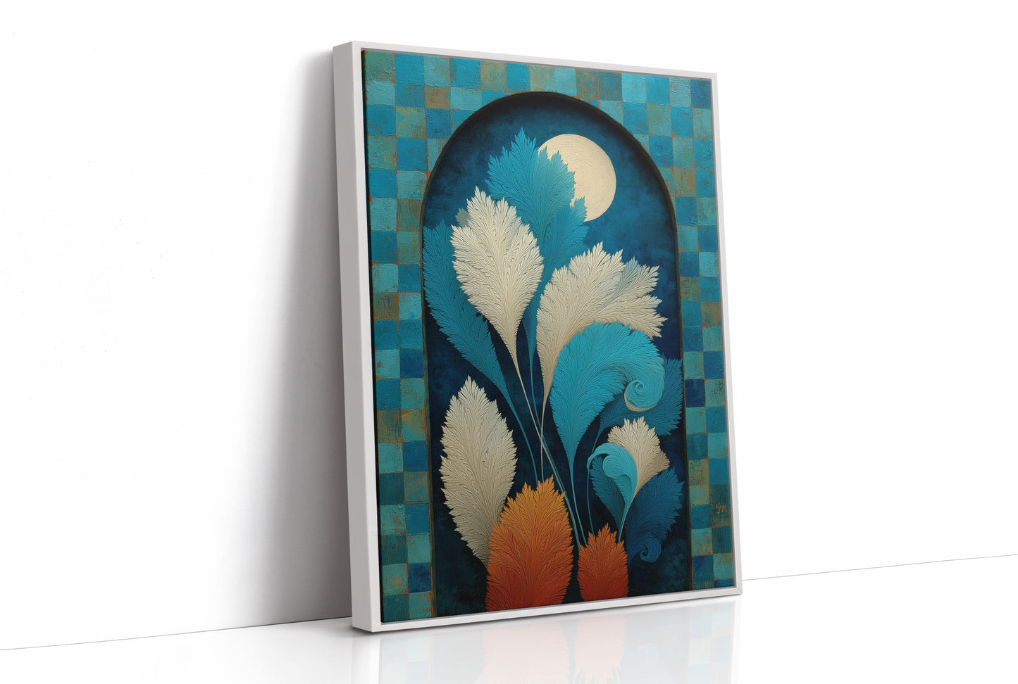 Moonlit Feathers Dance In Turquoise