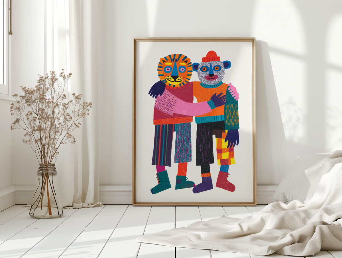 Embrace of Colorful Companionship