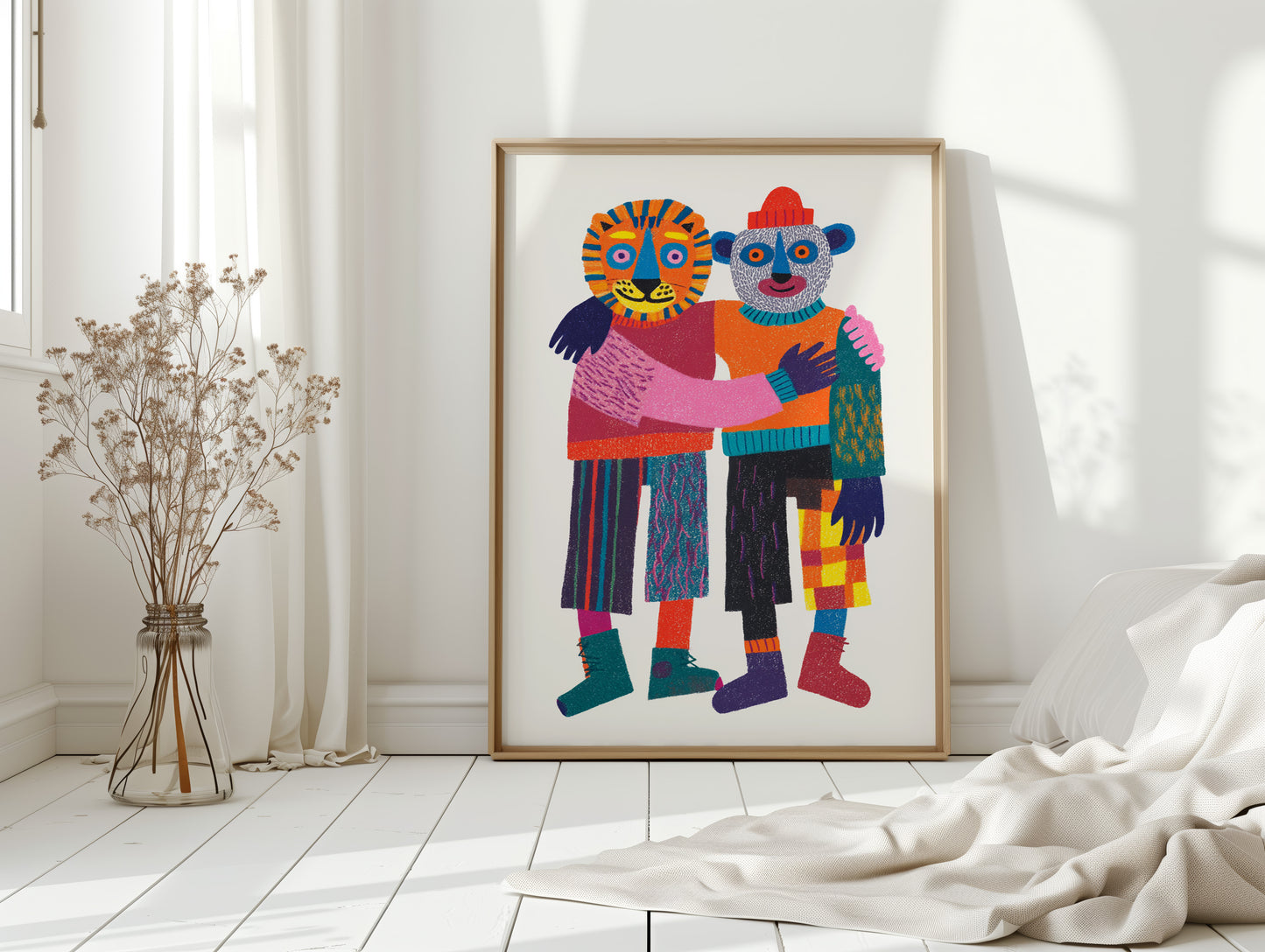 Embrace of Colorful Companionship