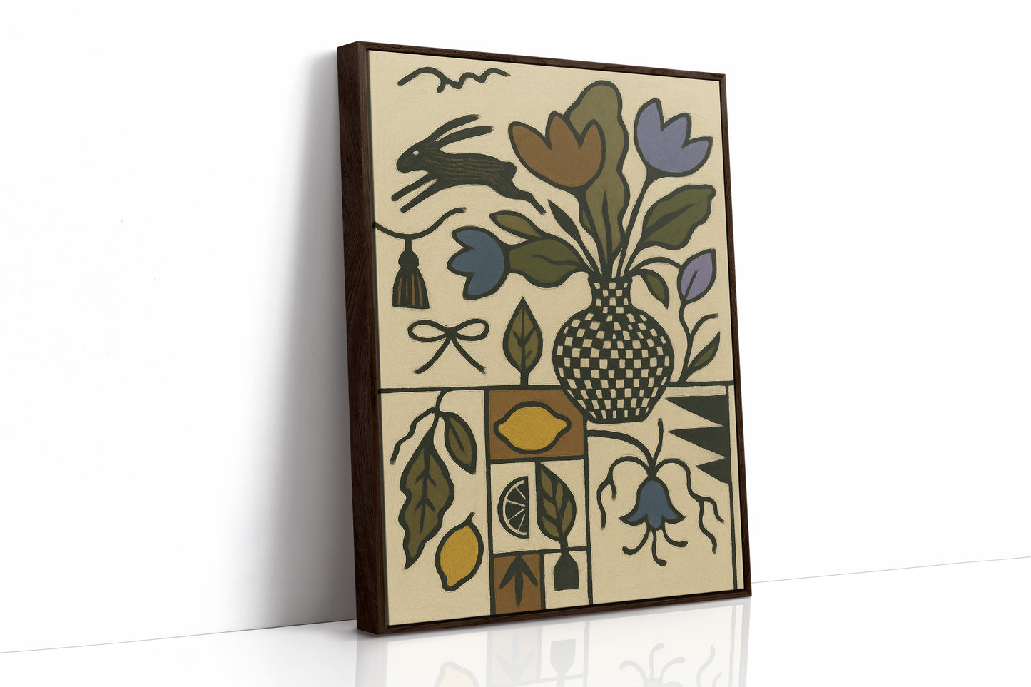 Lemon Rabbit Folk Vase