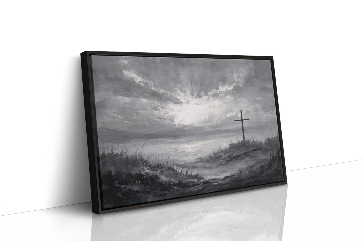 Solitary Cross Under Silver Skies