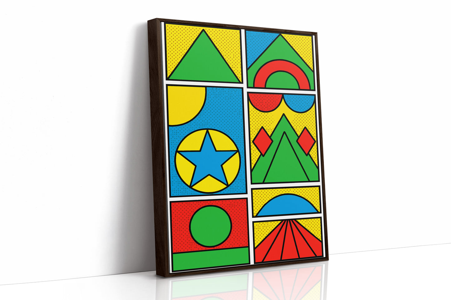 Pop Geometry in Primary Color Panels