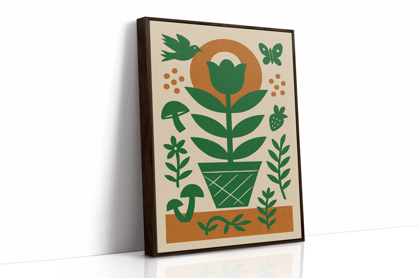 Folk Garden with Bird and Butterfly