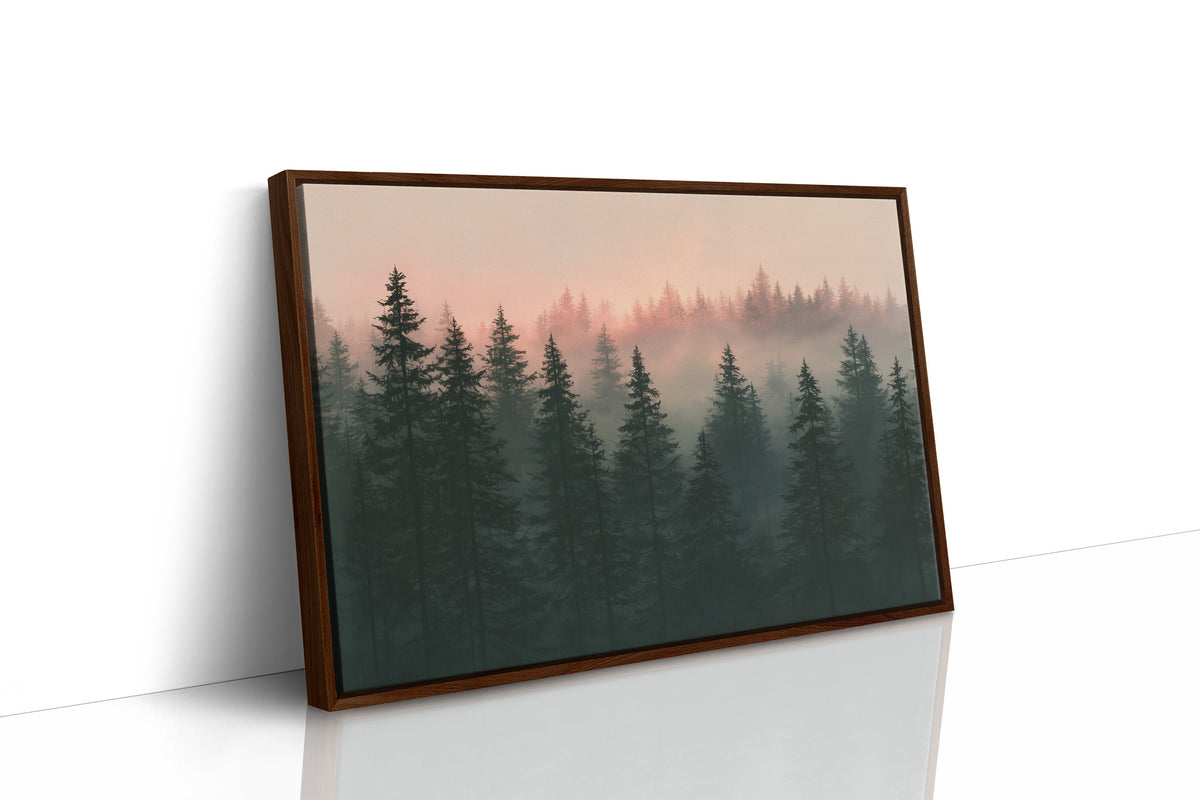 Pines Fading Into Fog