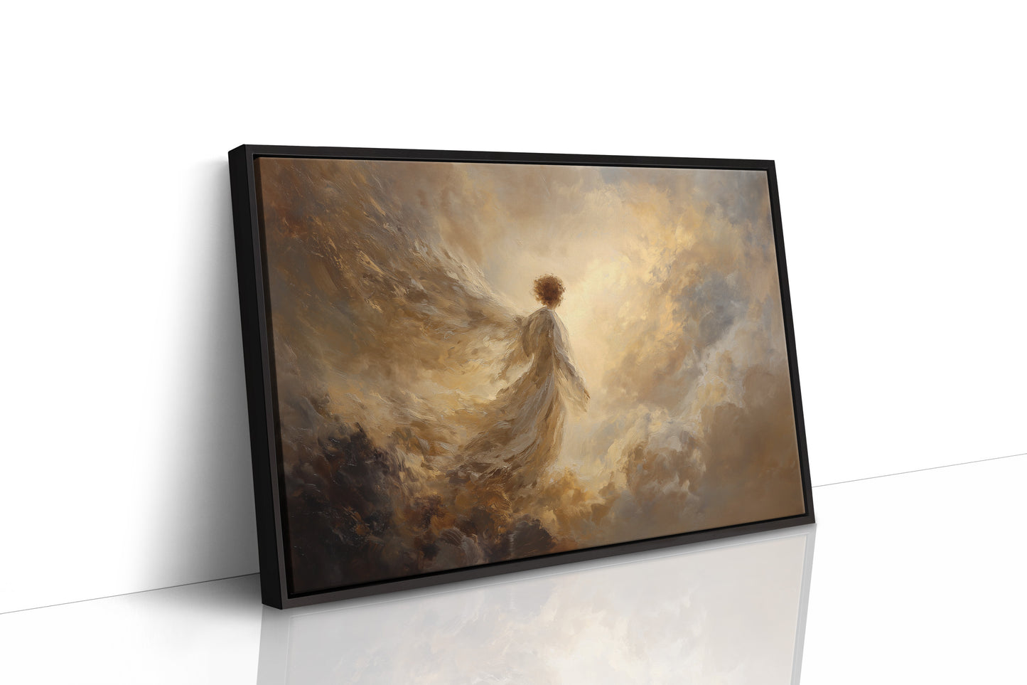 Transcendent Journey Through Golden Clouds