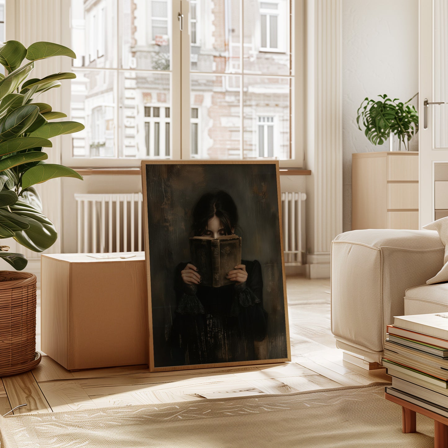 The Reader in Velvet Shadows