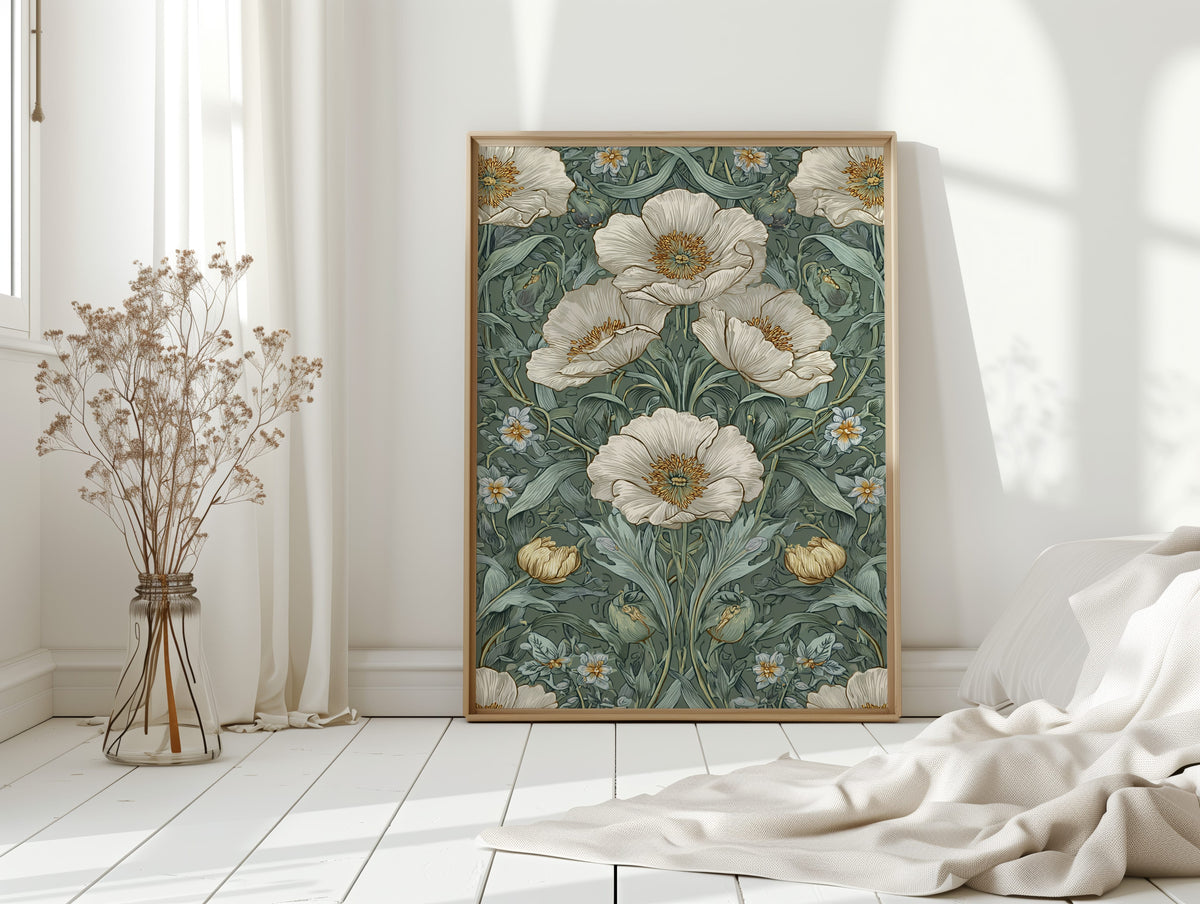 Delicate Blossoms on Verdant Background