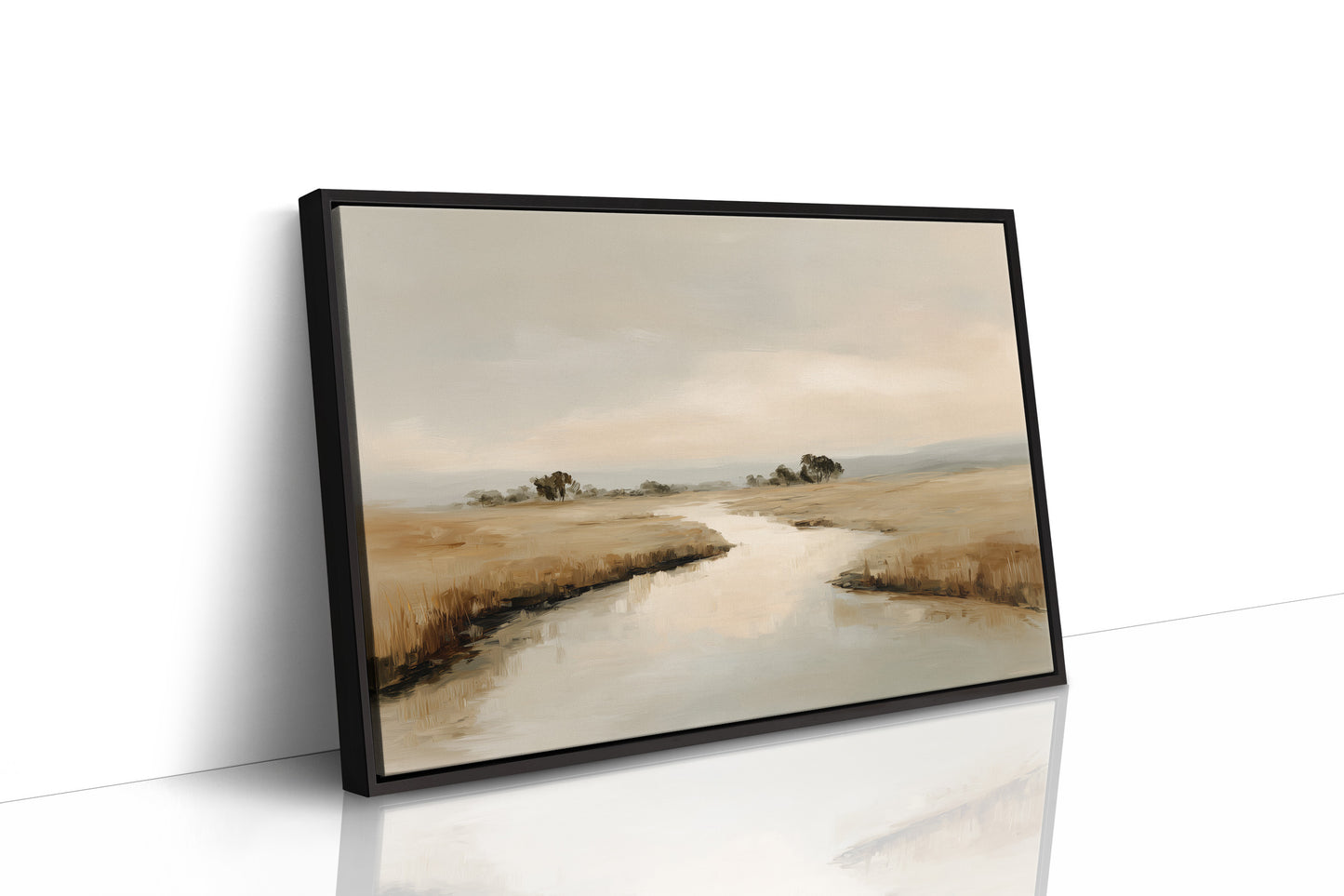 Whispered Reflections Across Ivory Marshlands