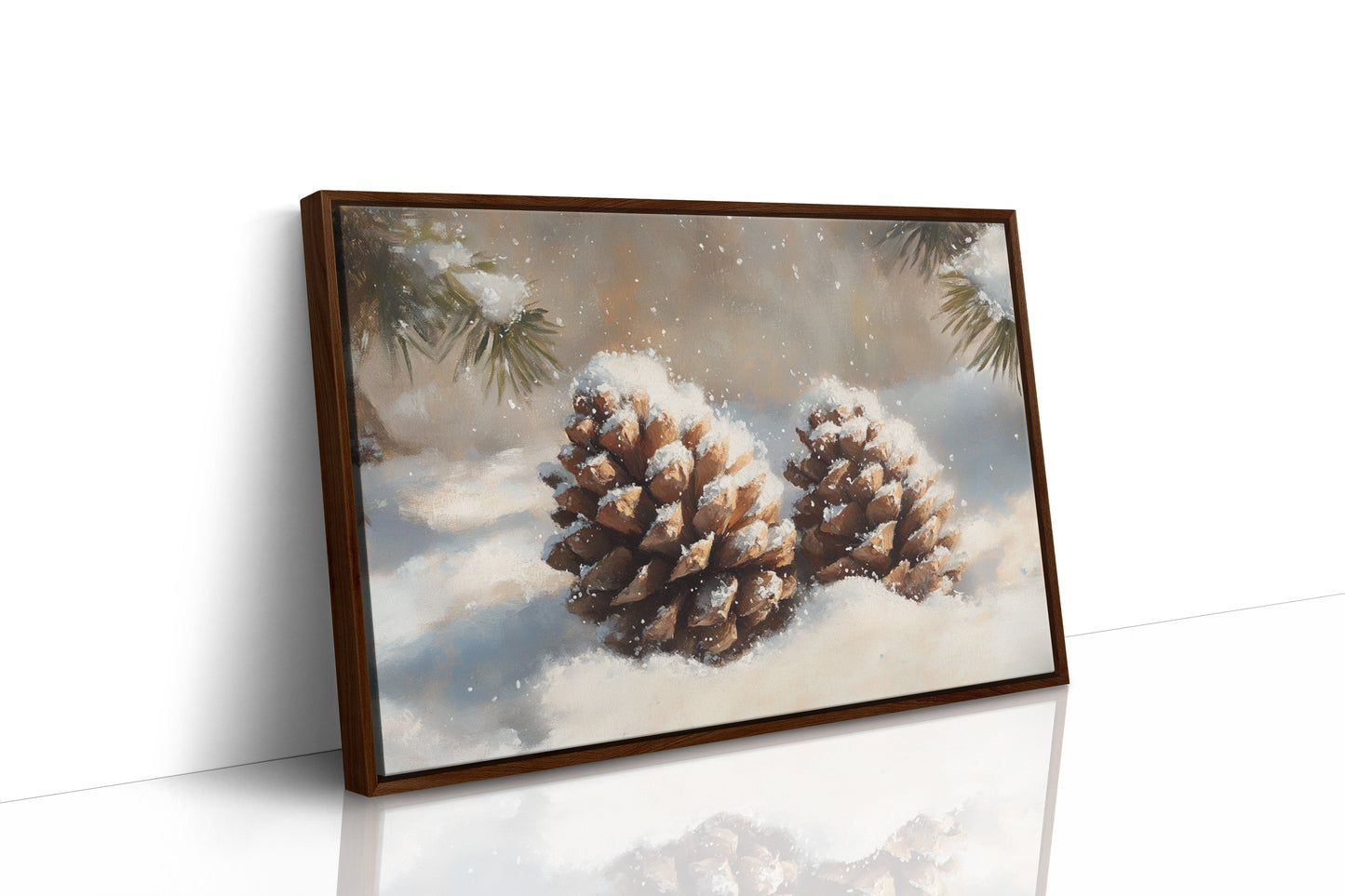 Snow Dusted Pinecones Tell Winter Tales