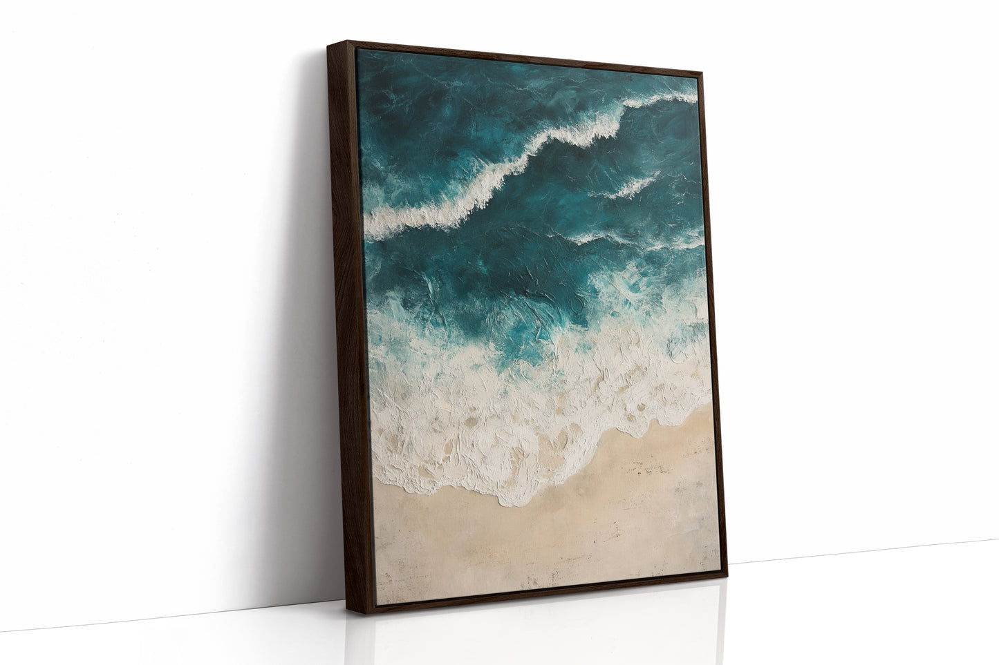 Textured Shoreline in Teal and Sand