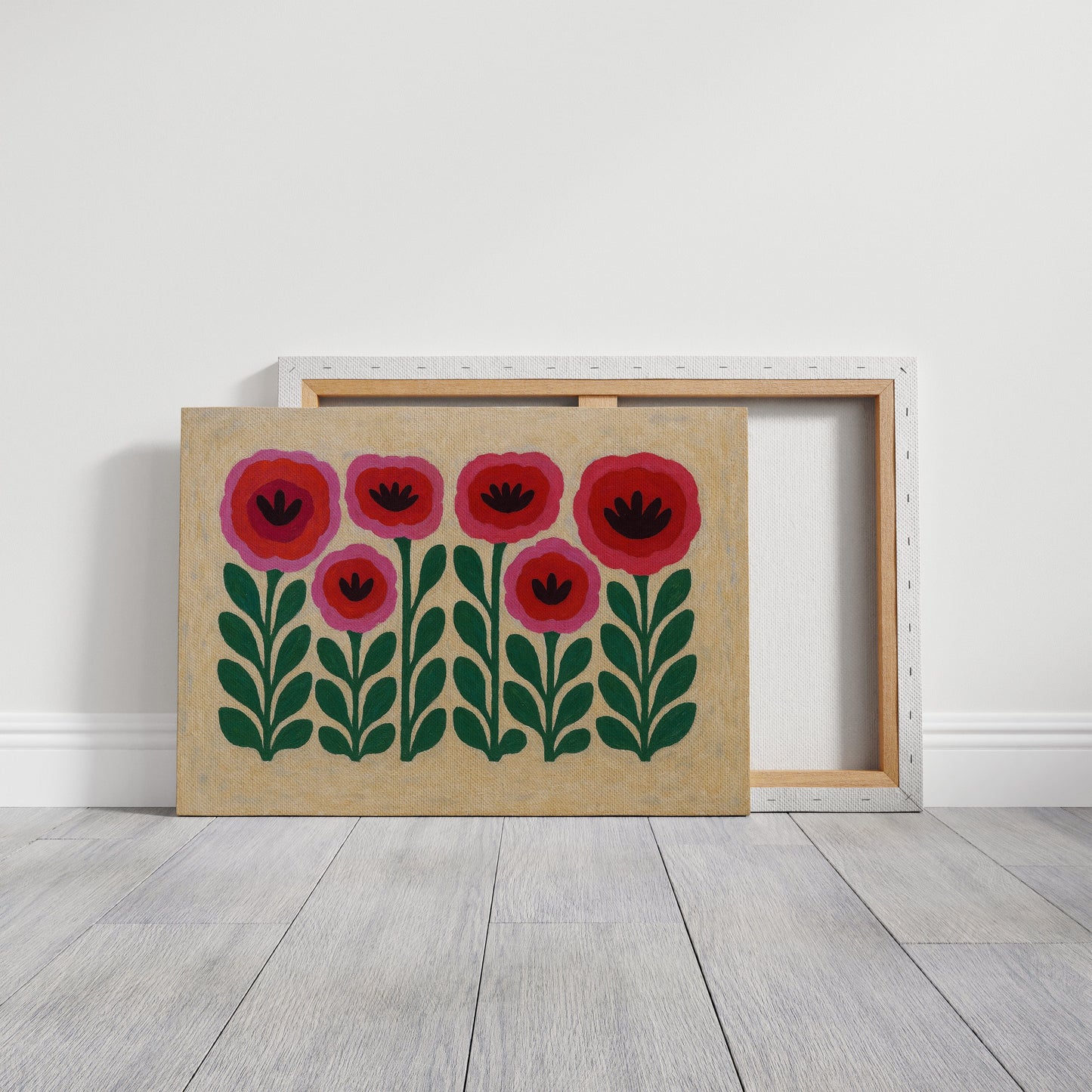 Folk Garden – Scandinavian Poppy Wall Art