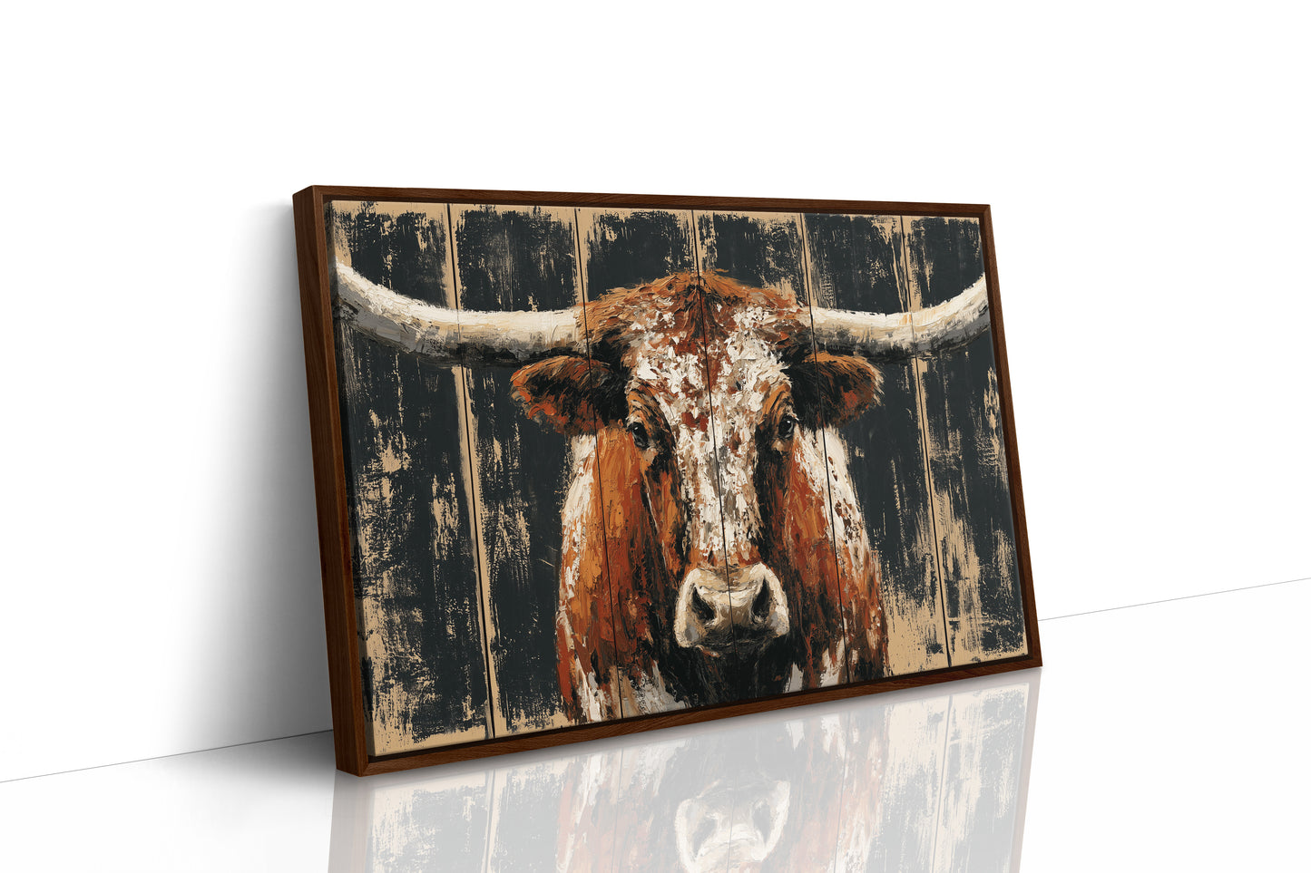 Longhorn Against Midnight Wood