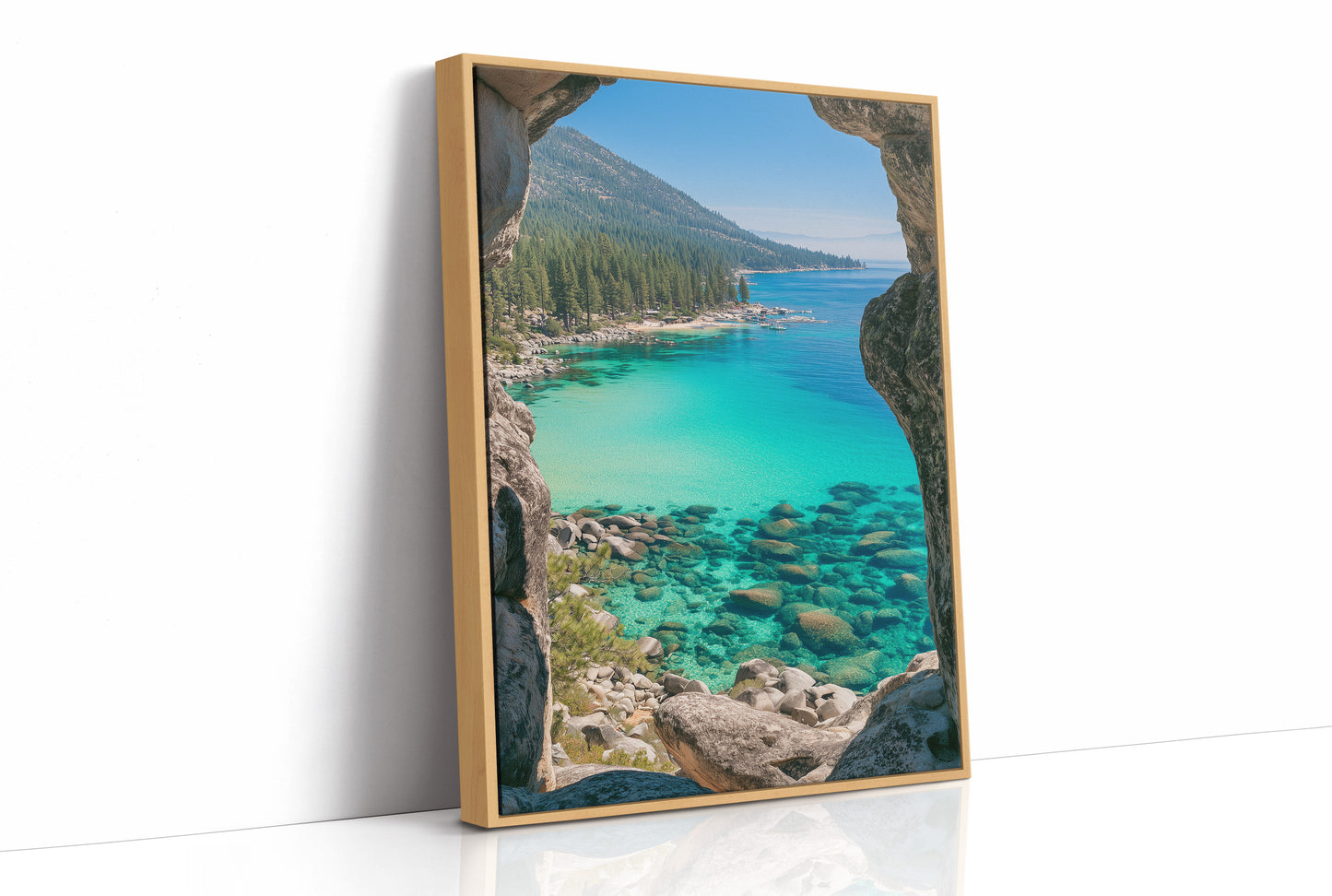 Turquoise Cove Through Granite Window