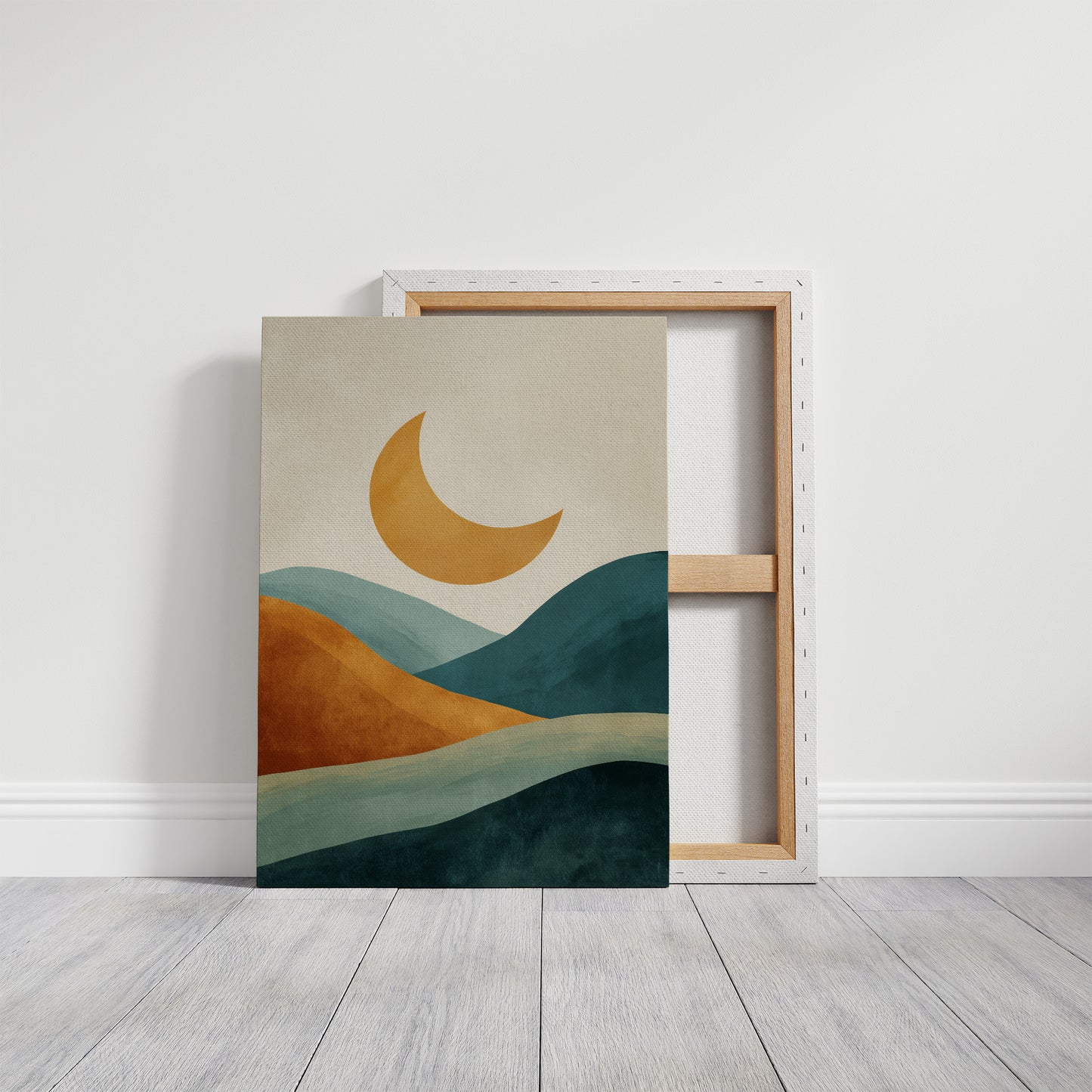 Golden Moon Rides Forest Waves