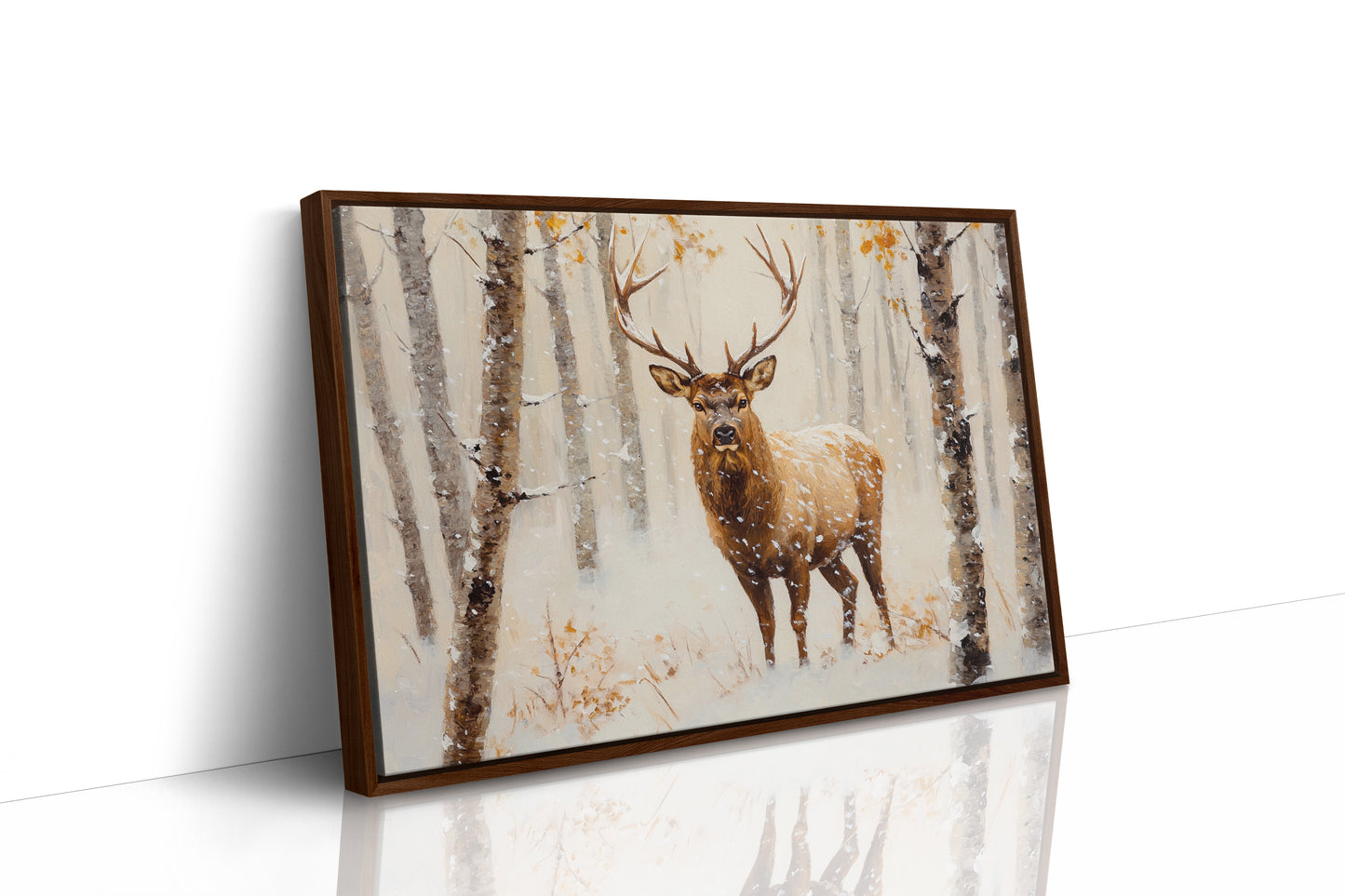 Noble Stag Among Winter Birches