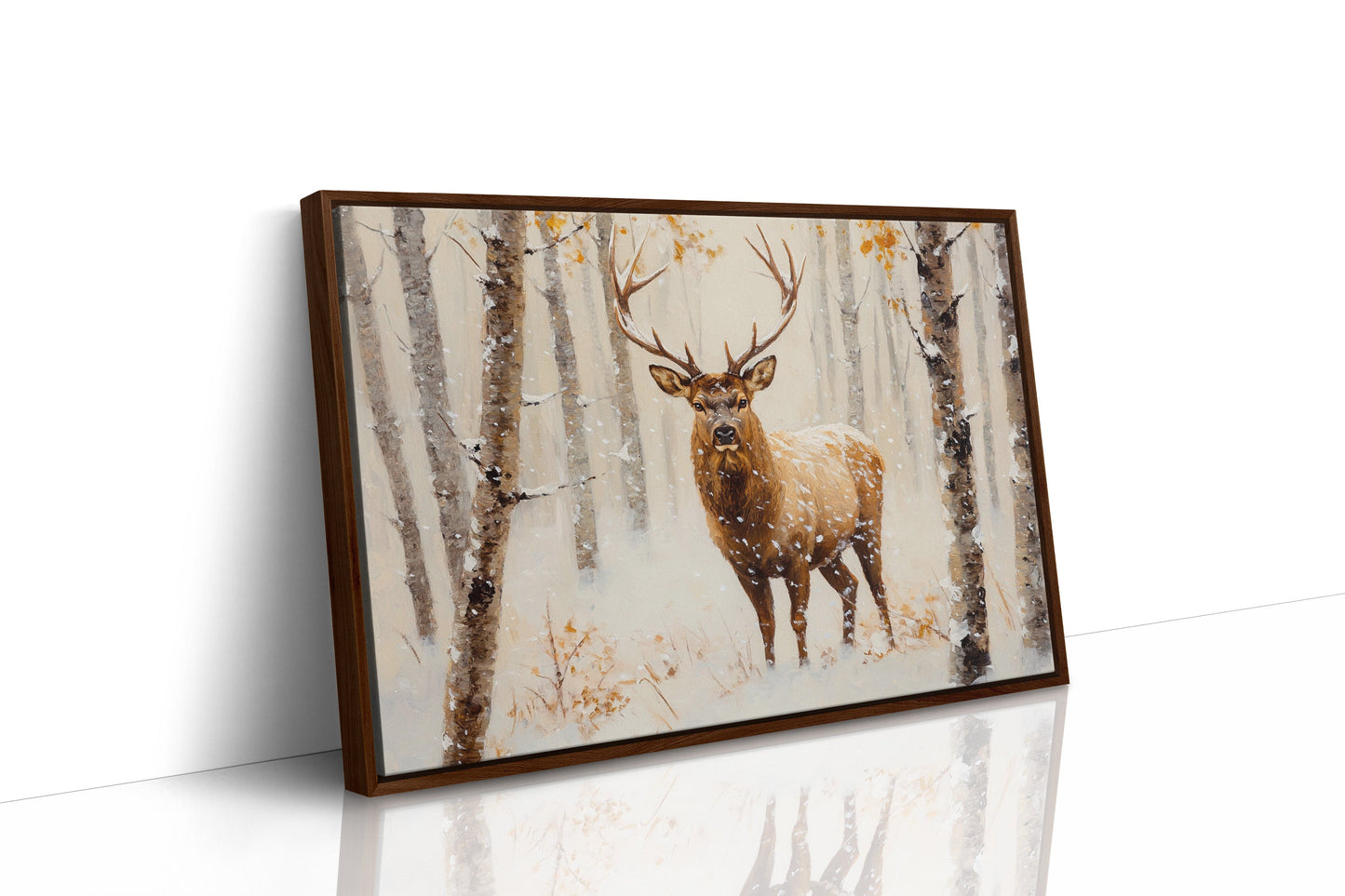 Noble Stag Among Winter Birches