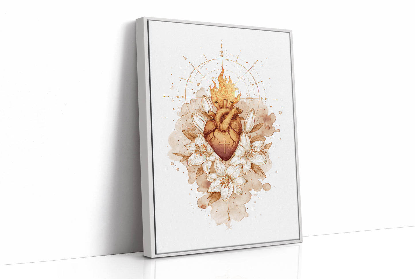 Sacred Flame Among Lily Petals