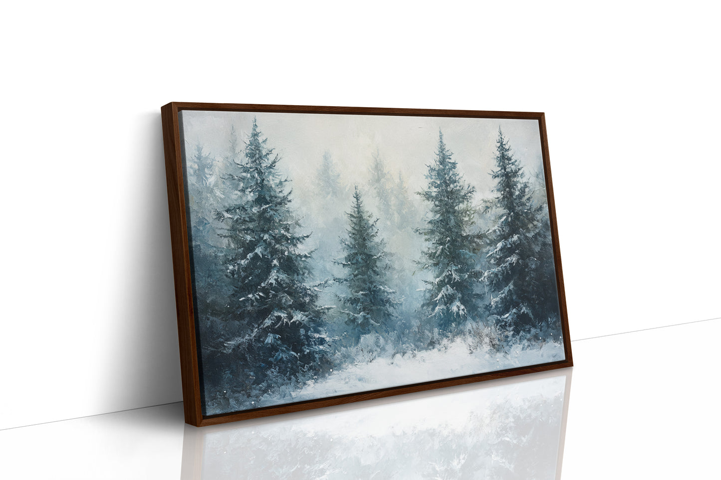 Silent Snow Settles Among Evergreens