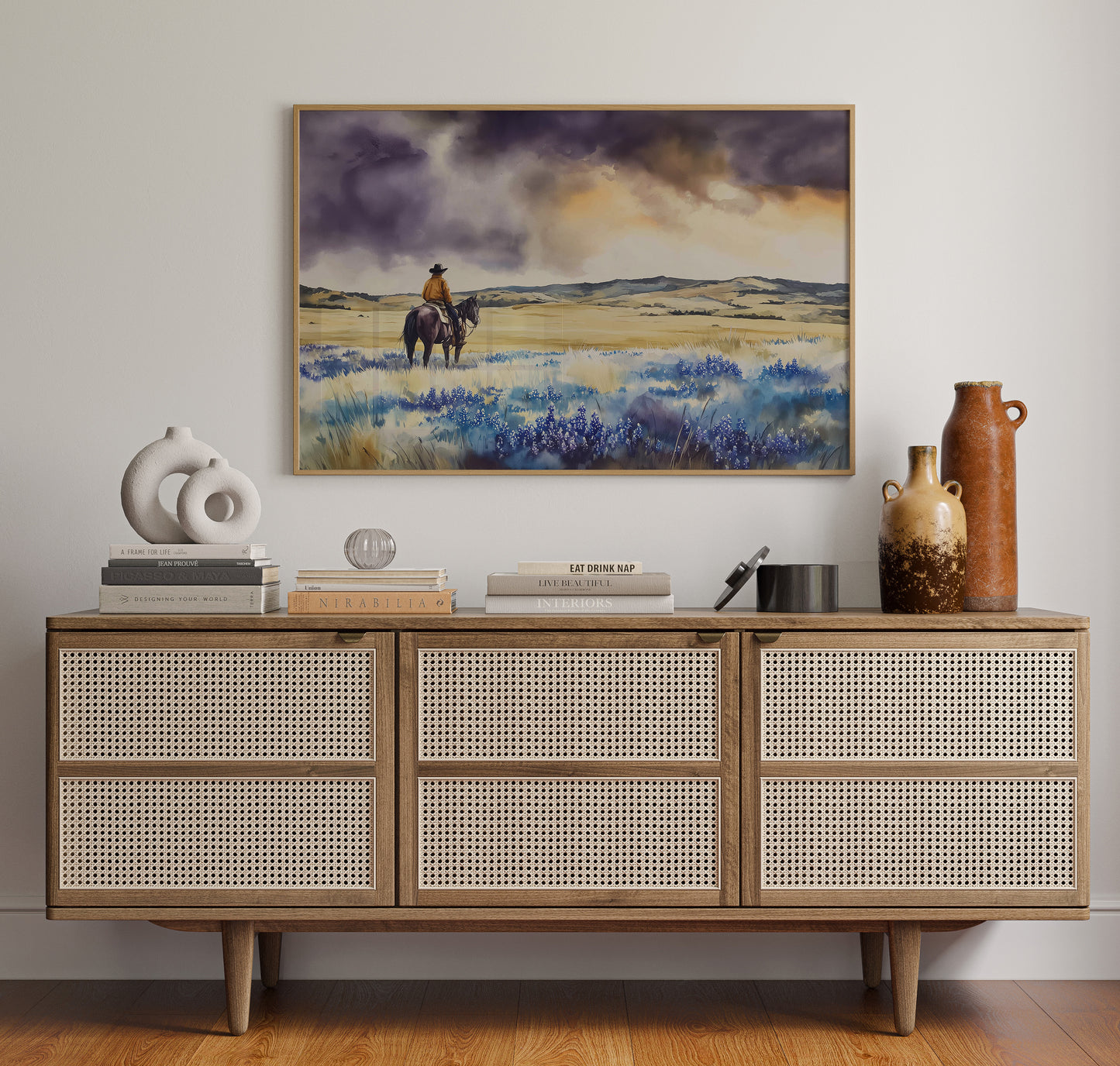 Bluebonnets Dance Through Prairie Thunder