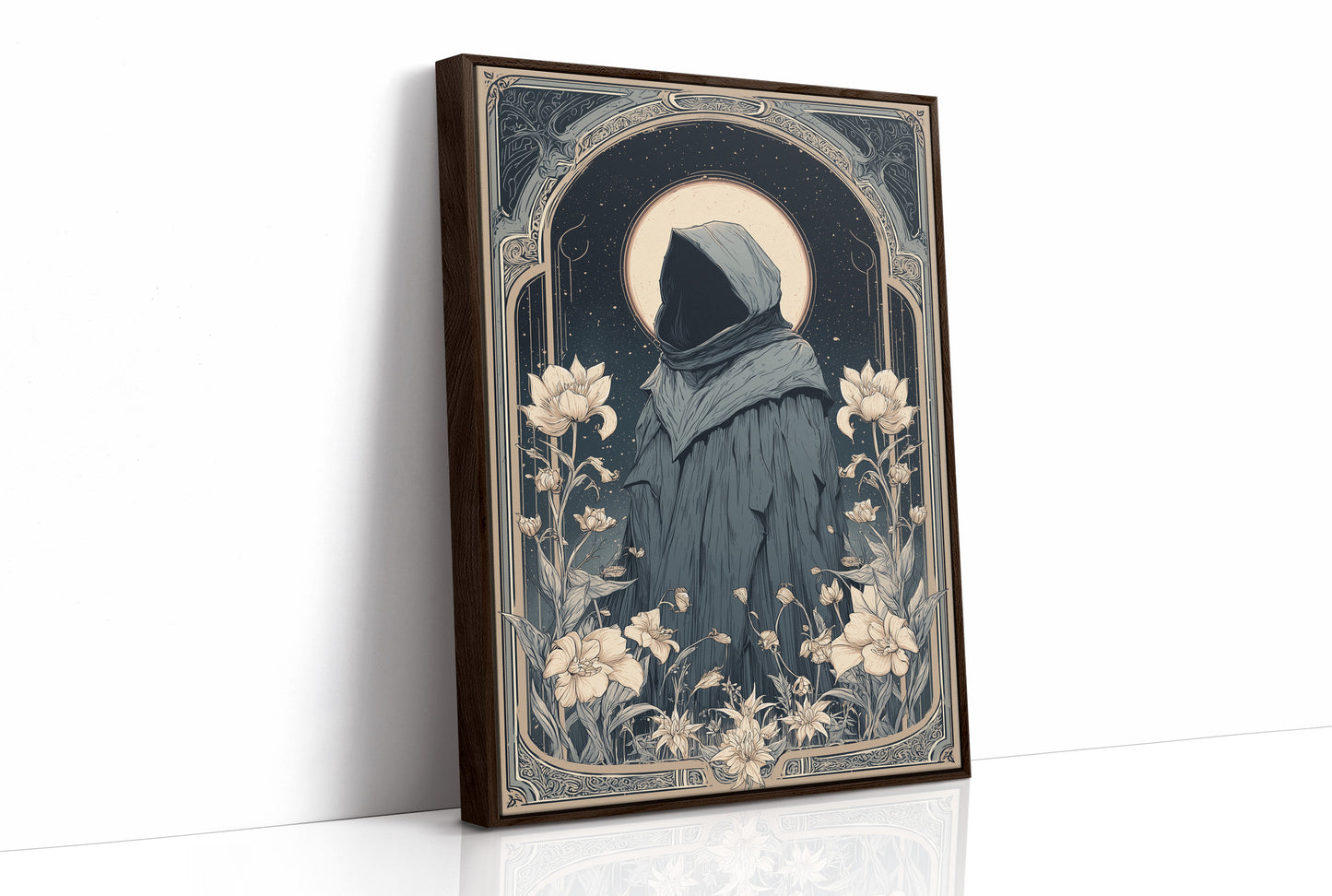 Moonlit Pilgrim Among Lotus Blossoms