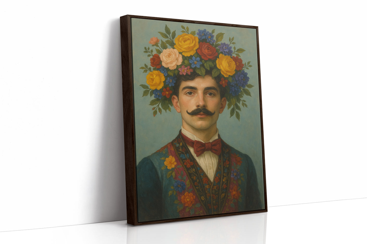 Floral Nobleman in Crimson Bowtie