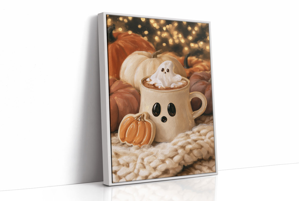Boo jee Hot Cocoa Season, print in a white frame