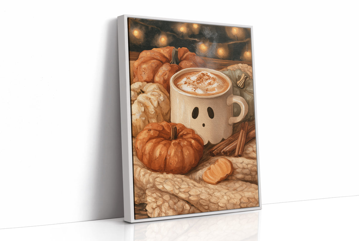 Pumpkin Spice And Everything Boo, print in a white frame