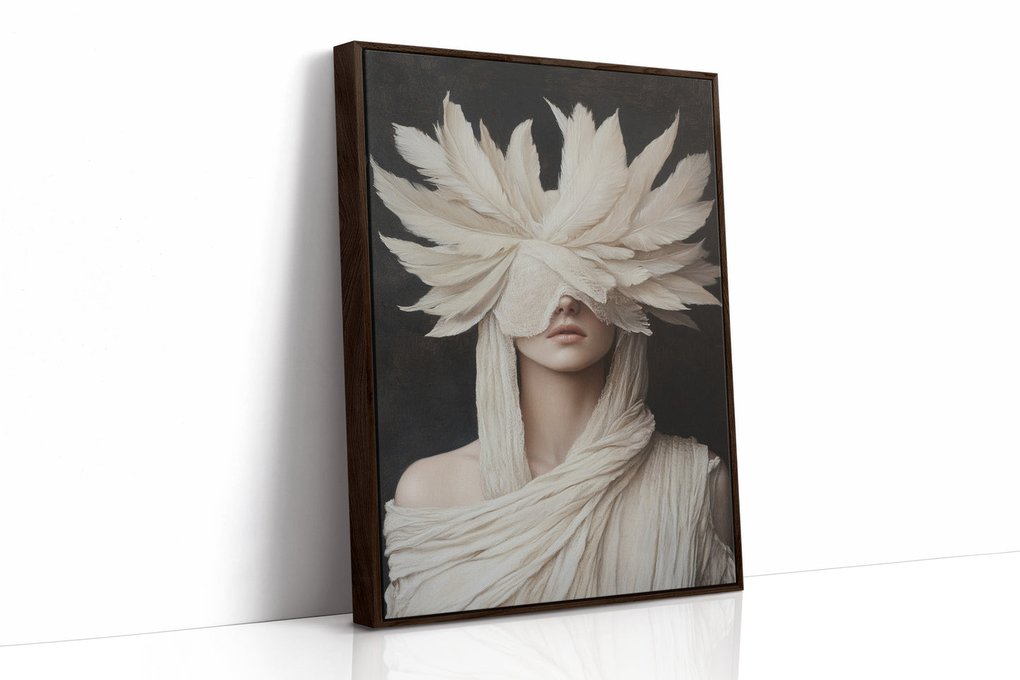 Silent Priestess in Ivory Plumes