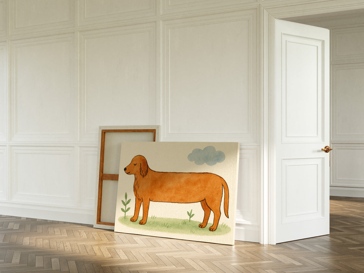 Golden Retriever Under Blue Skies