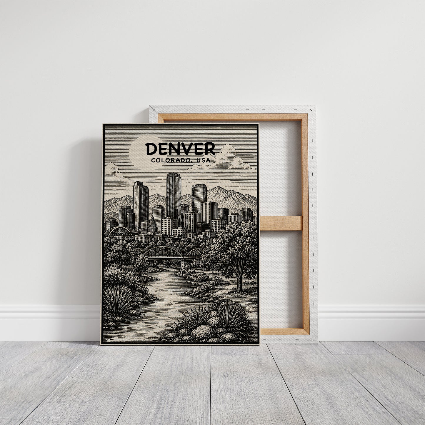 Denver in Woodcut