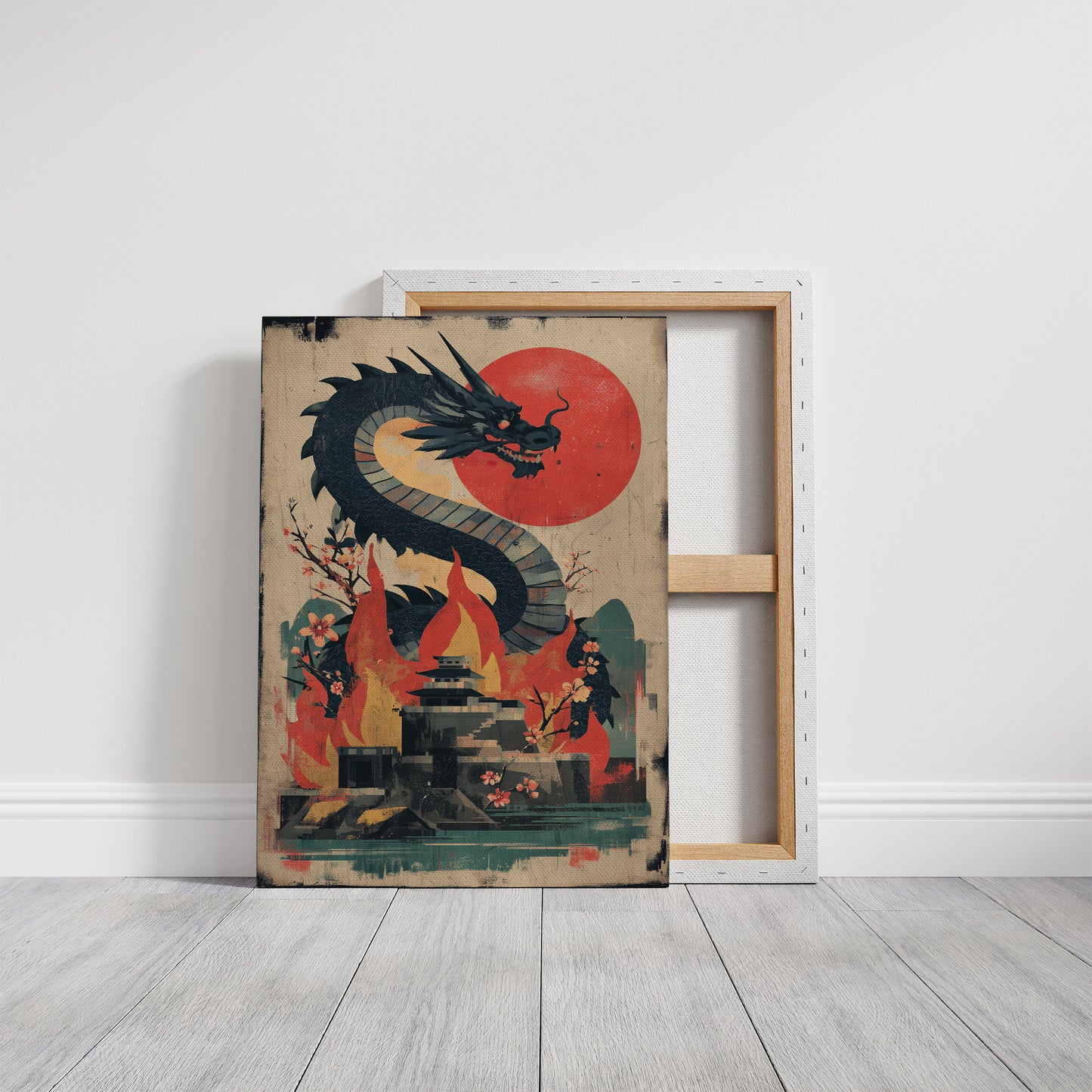 Dragon Rising Over Crimson Sun