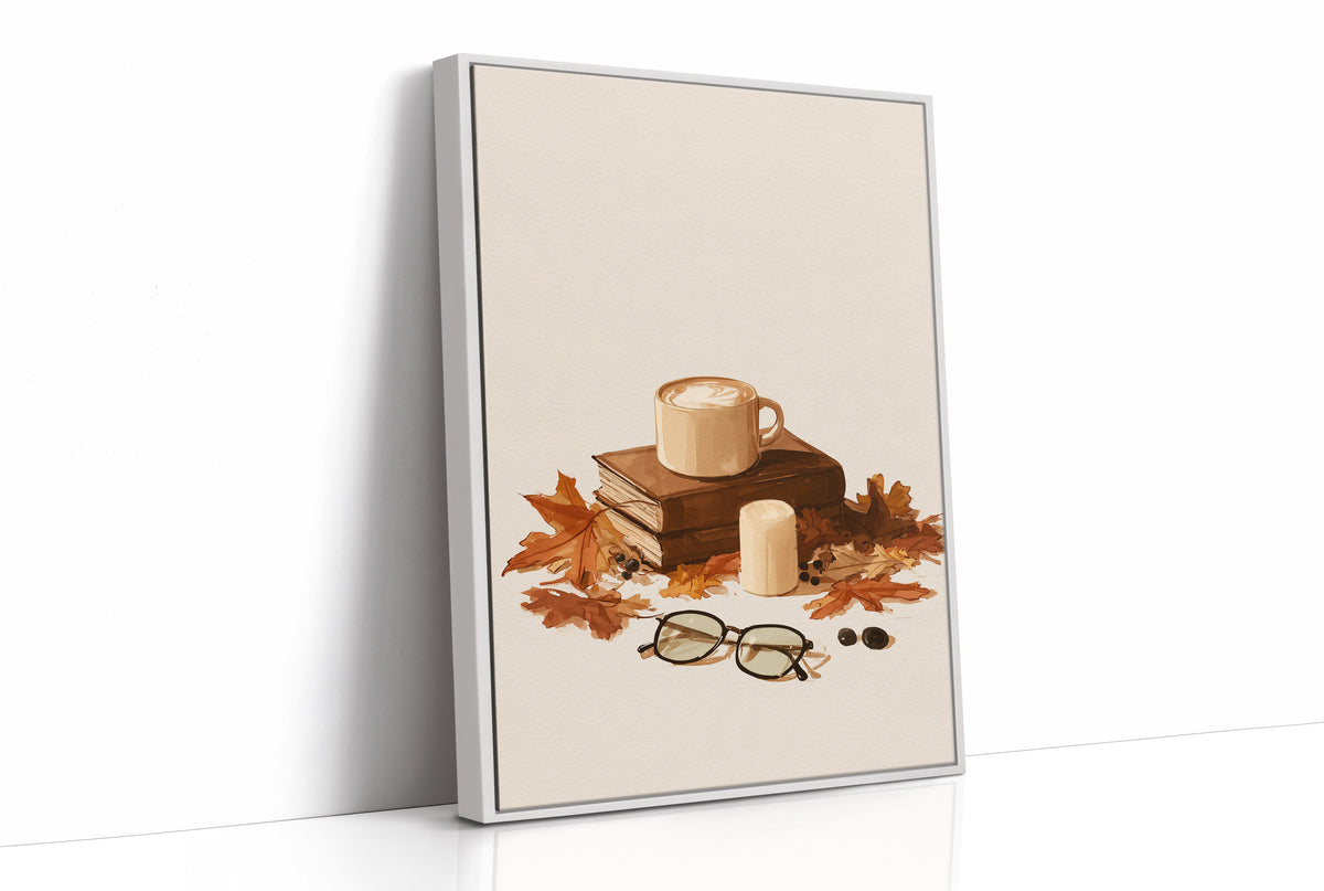 Brewed Awakening Between Chapters, print in a white frame