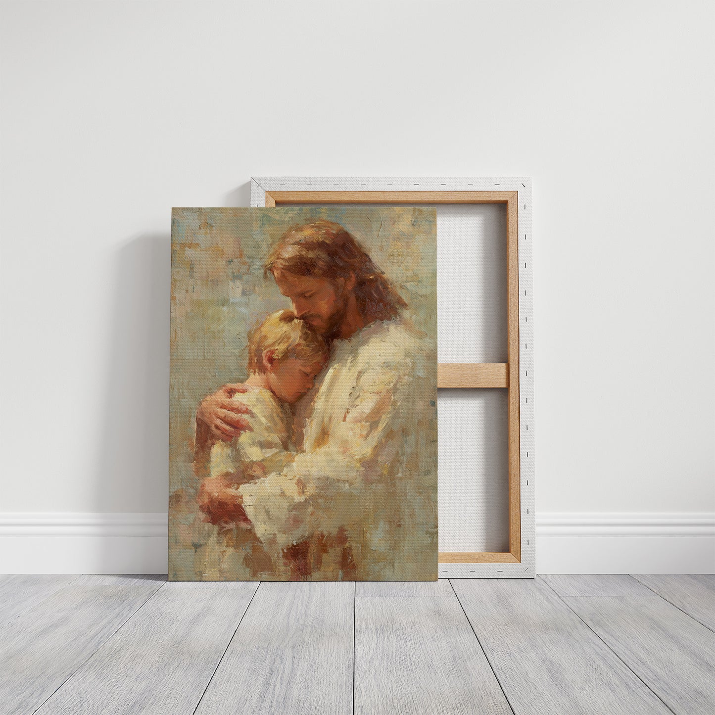 Tender Embrace in Warm Brushstrokes