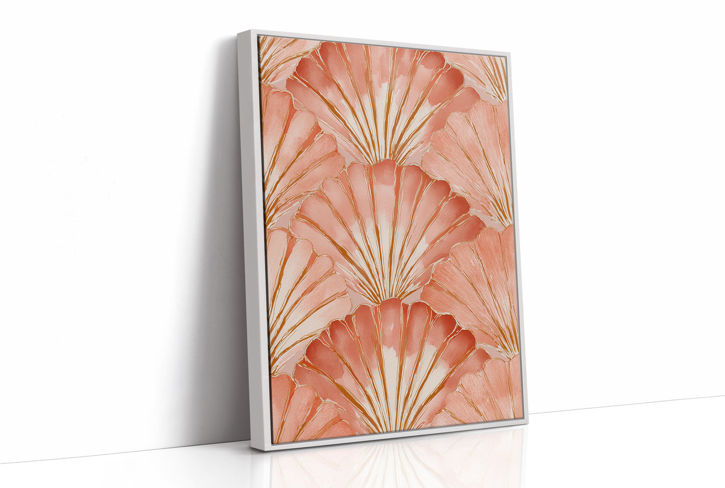Scallop Shells in Sunset Coral