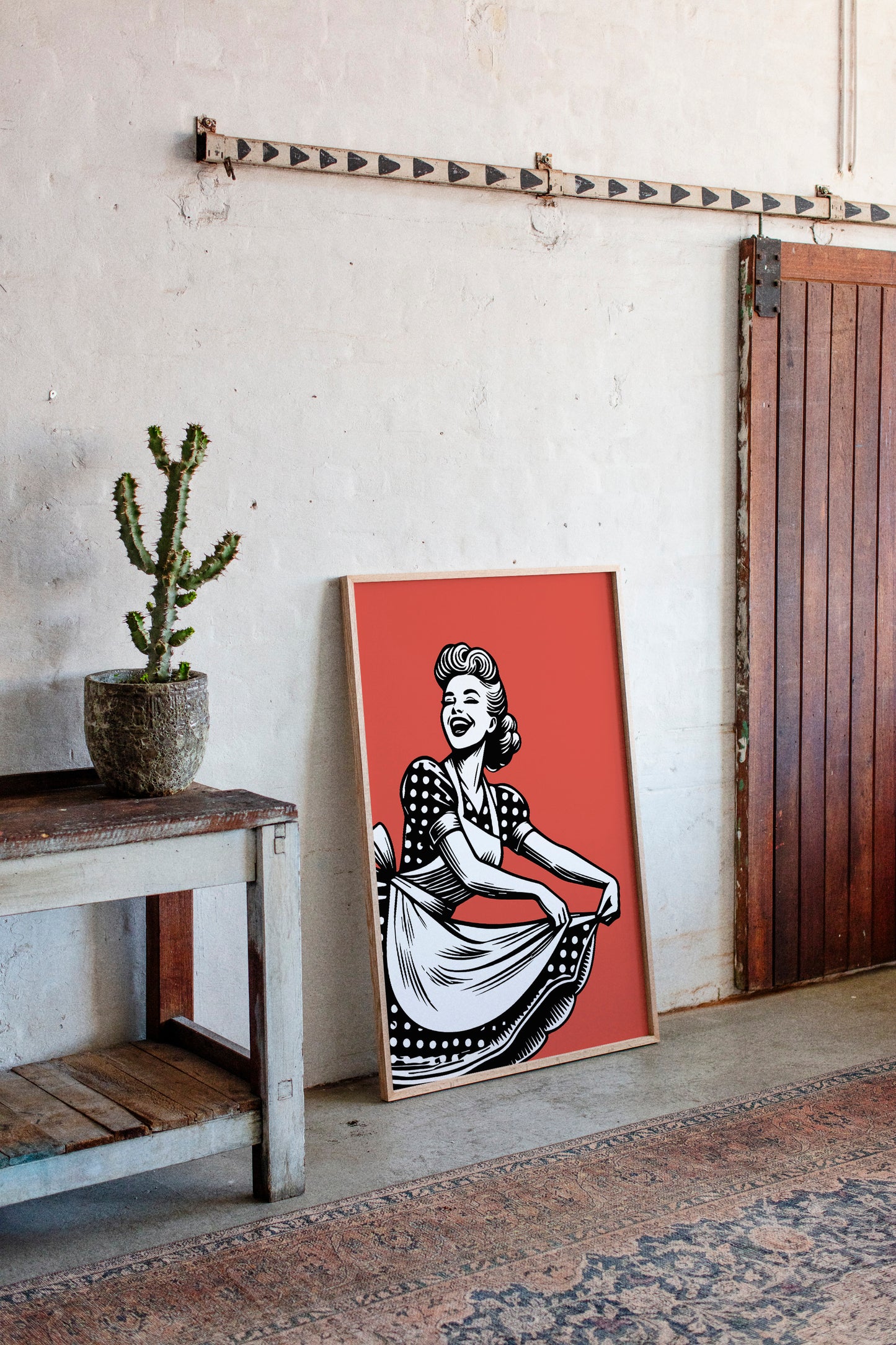 Polka Dots Dance Through Ruby Skies