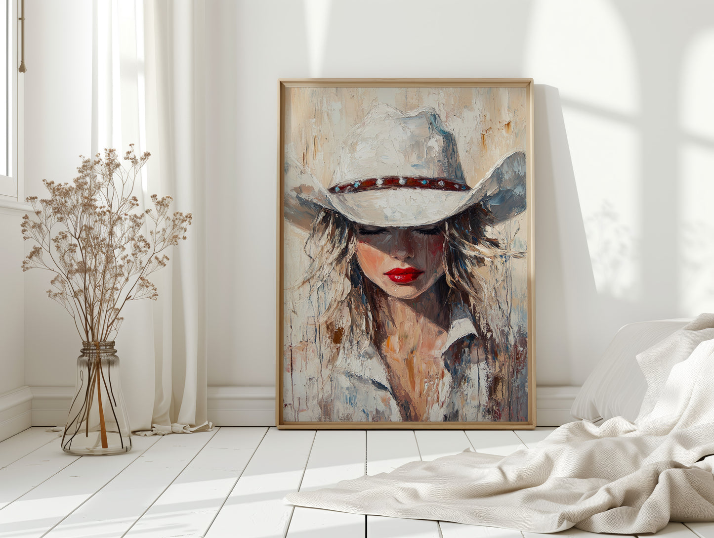 Cowgirl Grace in White Hat