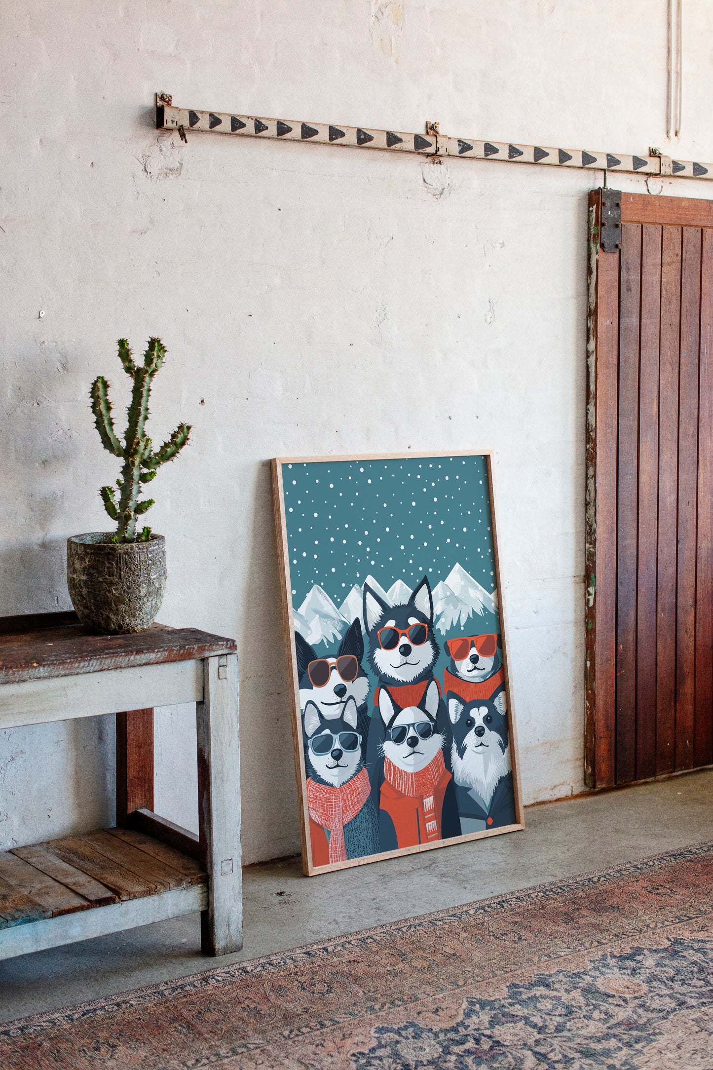 Cool Huskies Chase Winter Stars