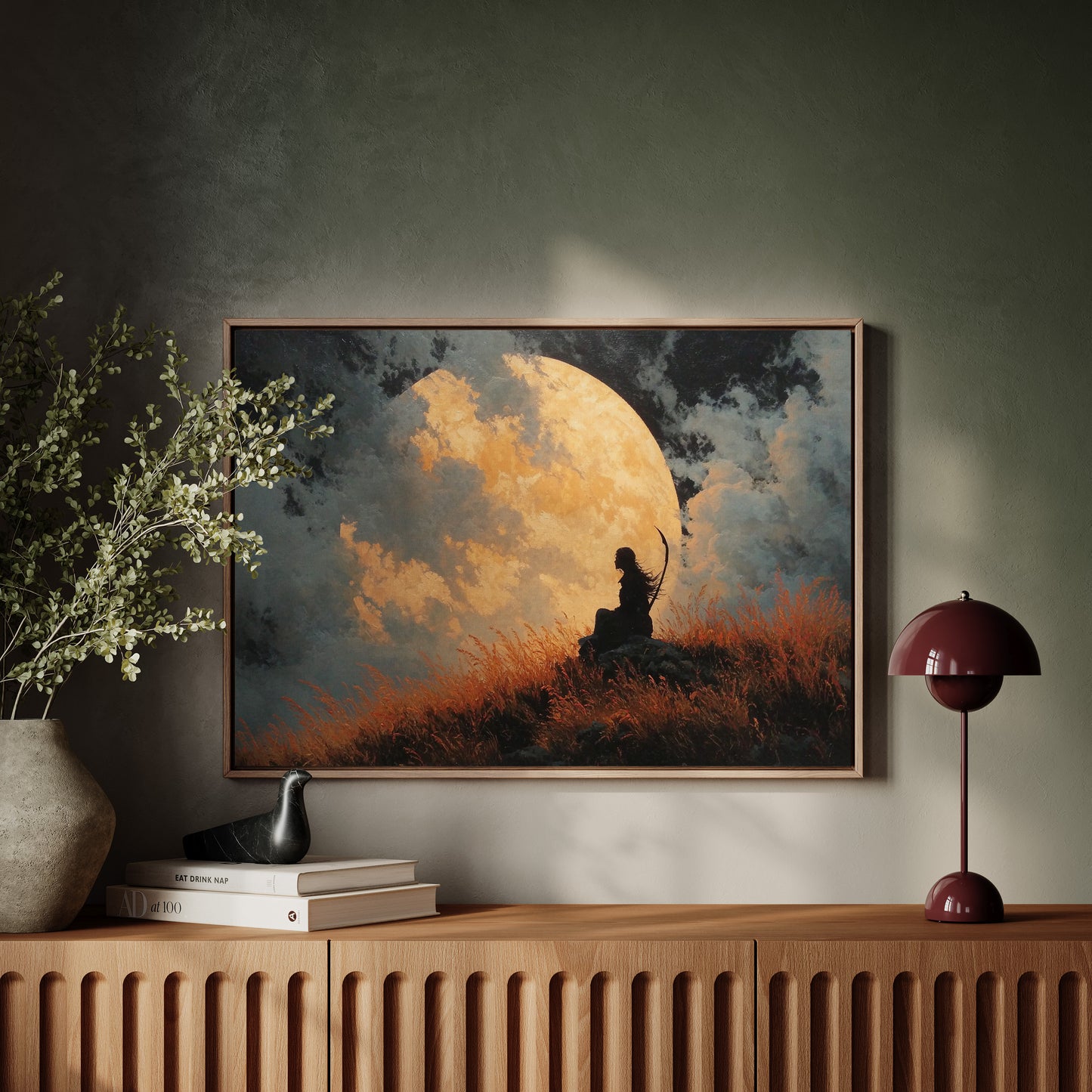 Silhouette Against the Rising Moon
