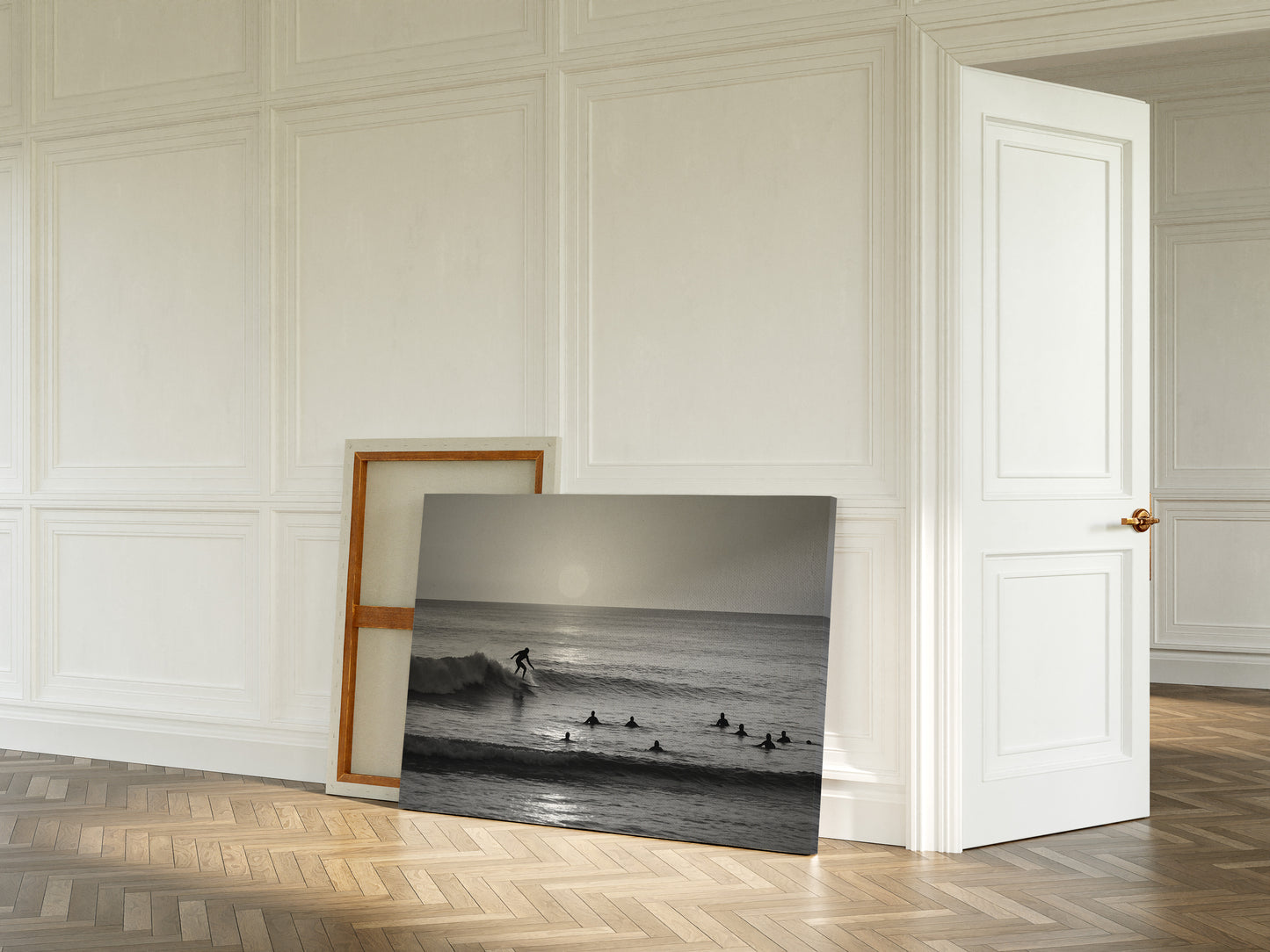 Sunset Lineup in Black and White