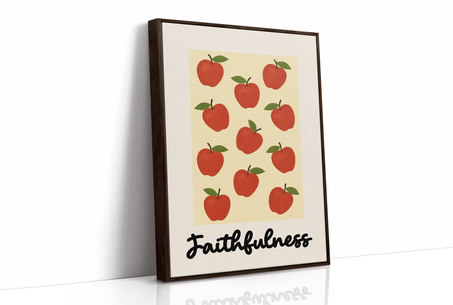 Crimson Orchard On Cream Canvas