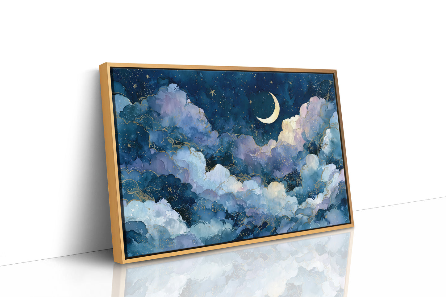 Gold-Lined Clouds and Crescent Light